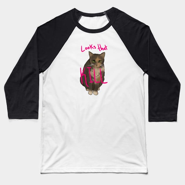 Tortoiseshell Cat - Killer Looks Baseball T-Shirt by ShinyBat